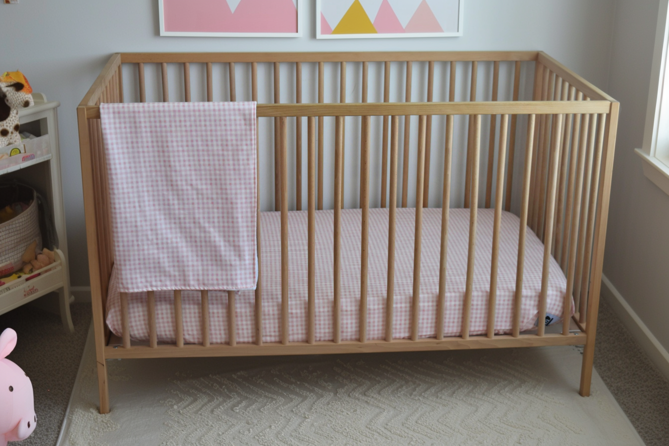 Pink Banners Marching Classic Crib Bedding Set